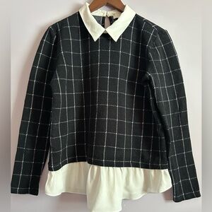 LOFT  Poplum Layered Look Top/Blouse Size Small